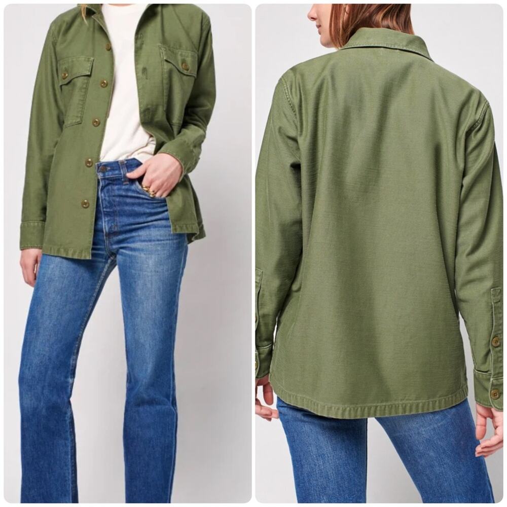 Faherty Utility Overshirt Fatigue Green